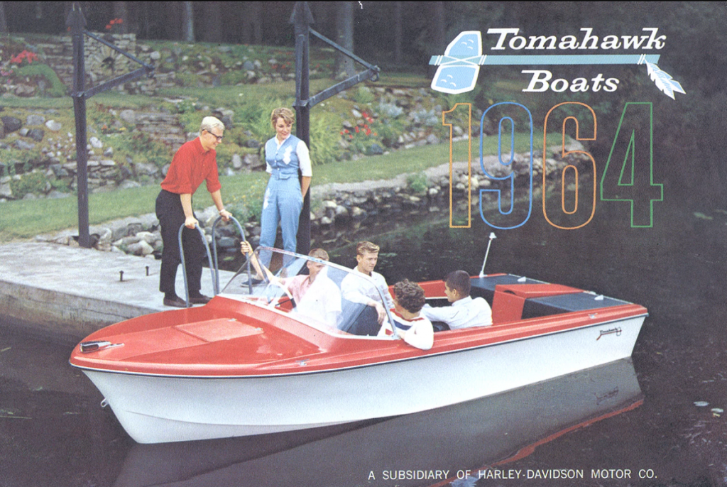 Caption: Harley-Davidson purchased the Tomahawk Boat Manufacturing Company in 1961 because of its existing capacity to produce fiberglass. H-D kept boat production in tandem with motorcycle accessories for a brief time until boat production ended in 1965.