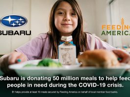 Subaru of America Partners with Feeding America to Help Provide 50 Million Meals to Help Fight Effects of Covid-19 Pandemic