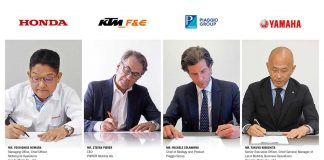 Swappable Batteries Motorcycle Consortium agreement signed between Piaggio Group, Honda Motor, KTM and Yamaha Motor for motorcycles and light electric vehicles